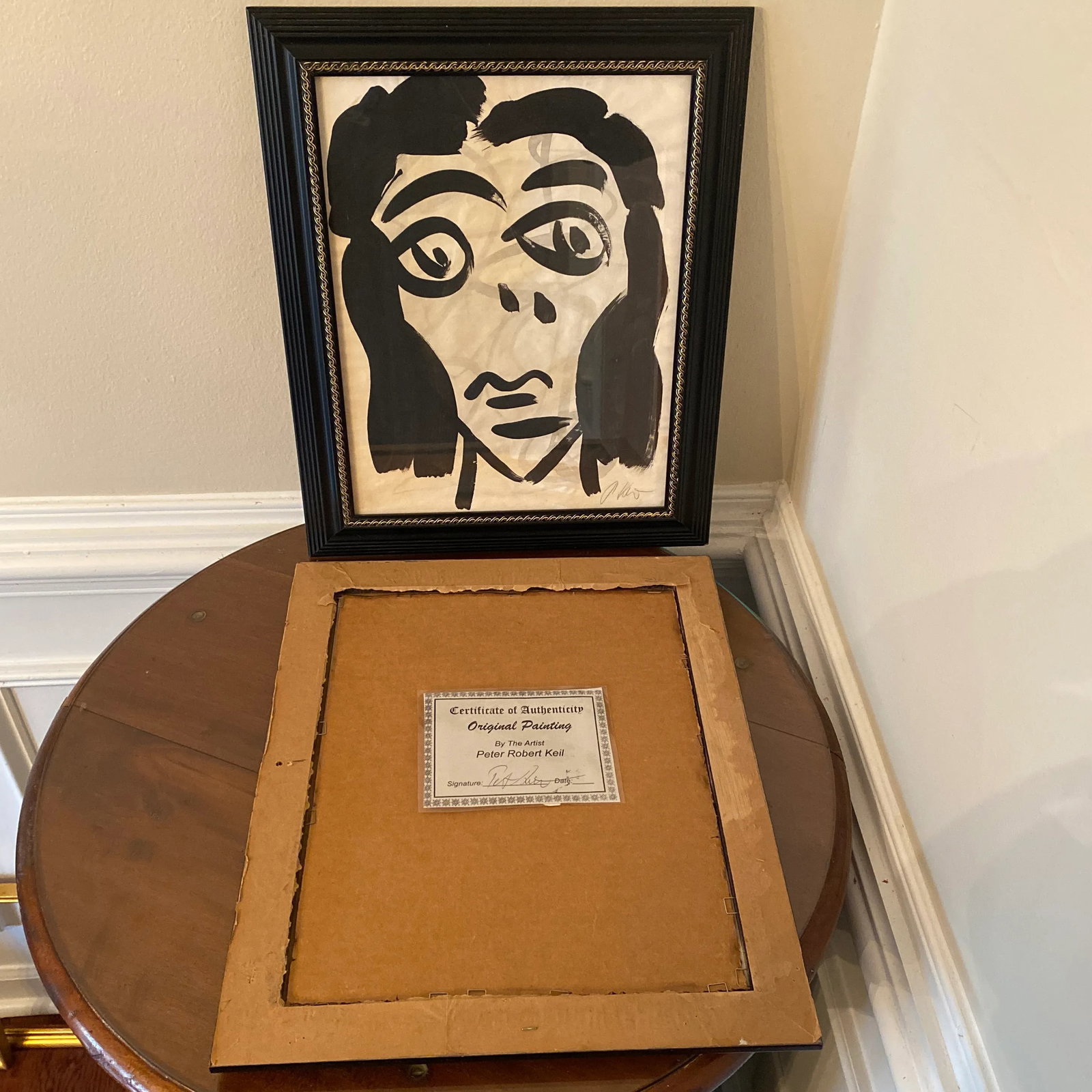Peter Keil Original Black & White Abstract Portrait Painting ~ a Pair - 8