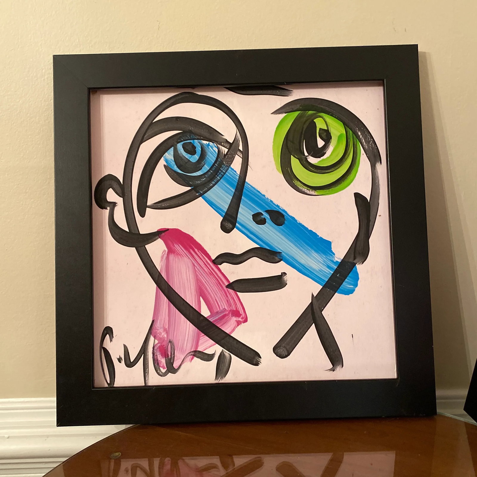 Peter Keil Original Abstract Portrait Painting on Board ~ a Pair - 2