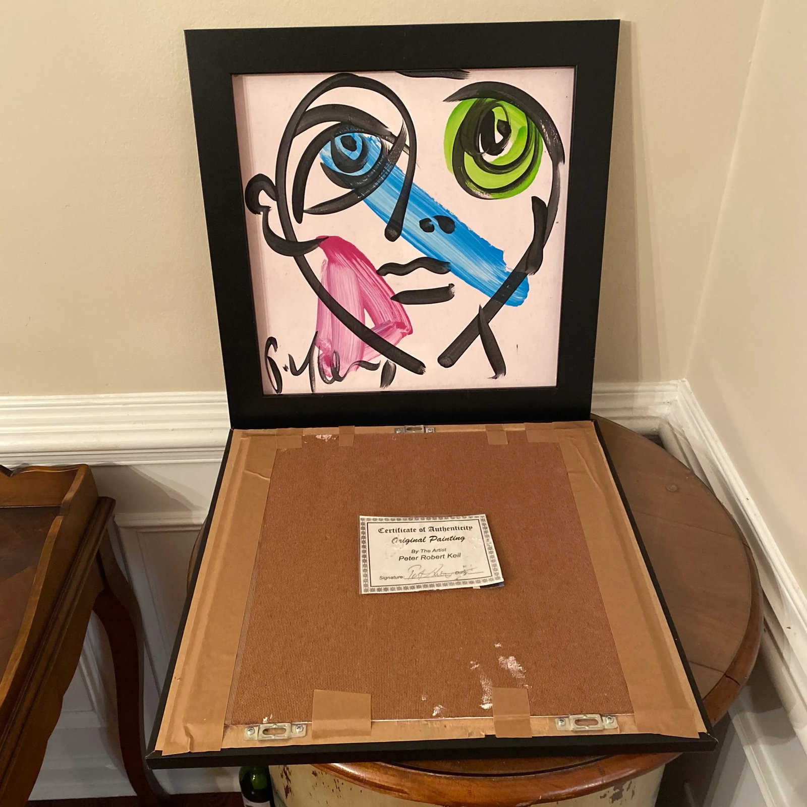 Peter Keil Original Abstract Portrait Painting on Board ~ a Pair - 7