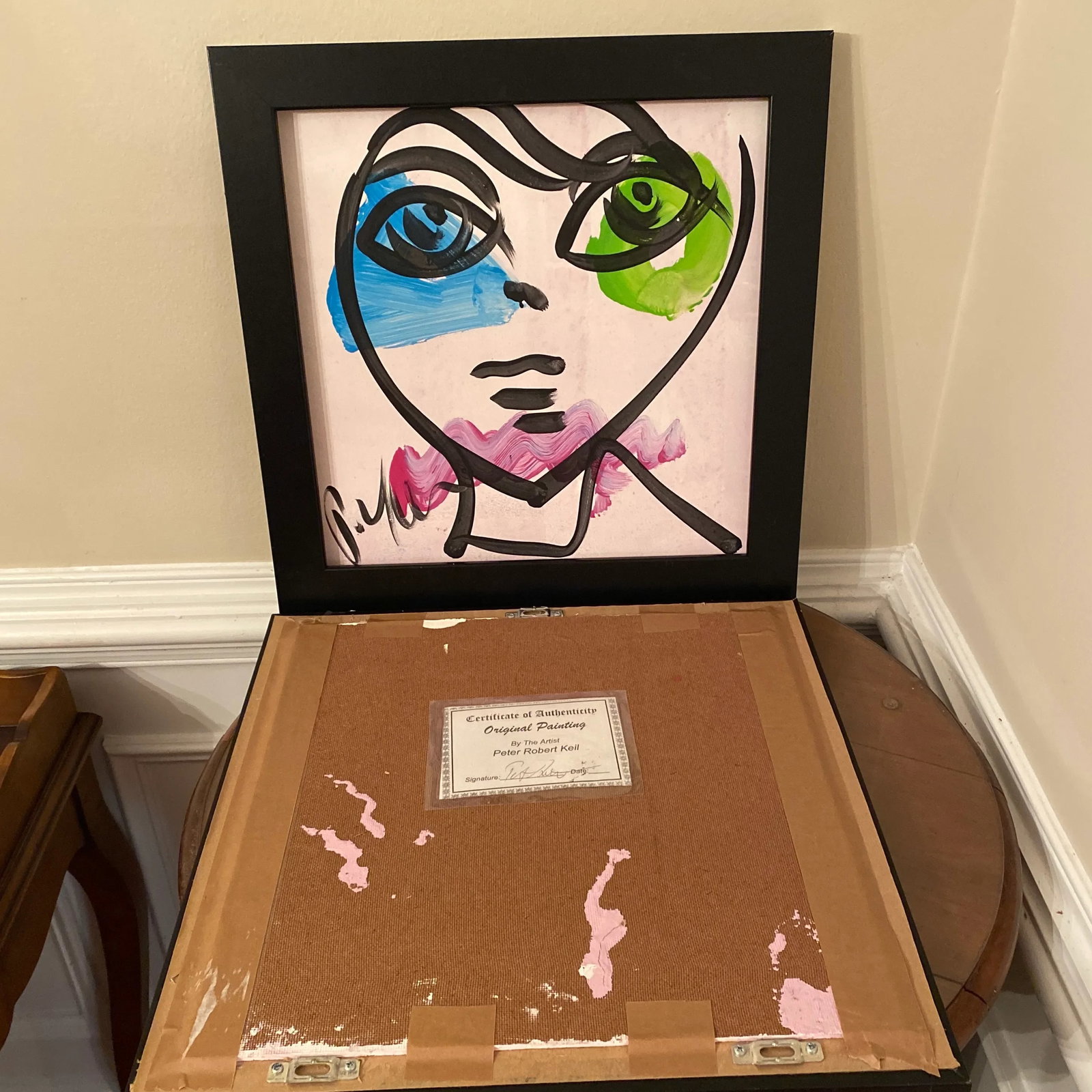 Peter Keil Original Abstract Portrait Painting on Board ~ a Pair - 8