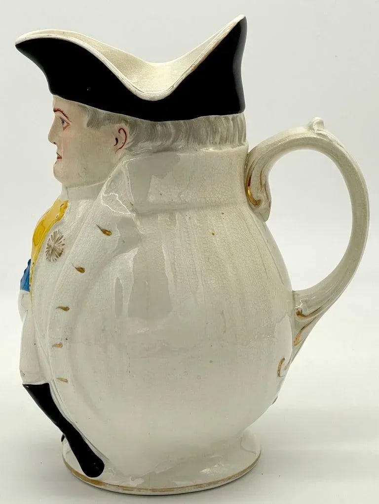 Late 19th Century President William McKinley as Napoleon Large Toby Mug, by Morris & Willmore - 4