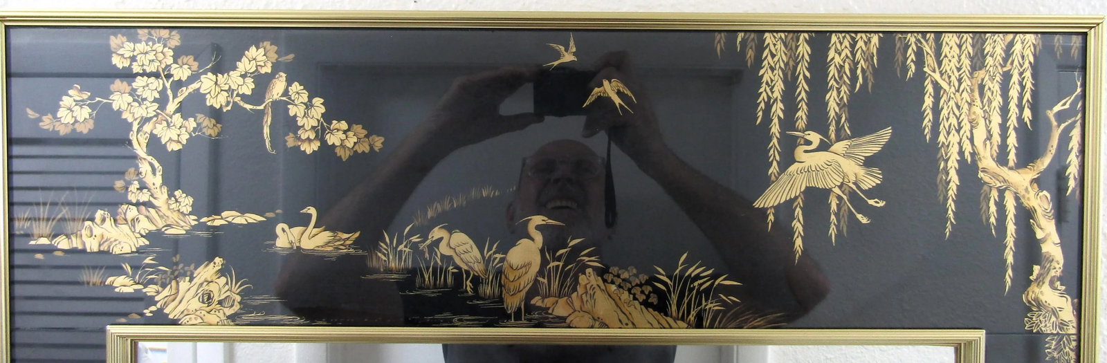 Vintage La Barge Reverse Glass Chinoiserie Mirror Signed J. Bivens 1981 - 6