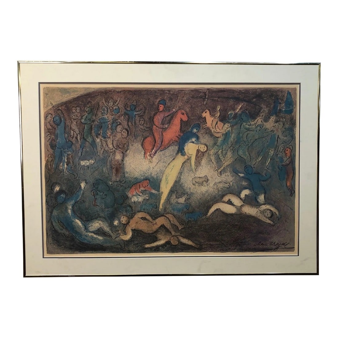 Marc Chagall Poster from 1970s, Framed