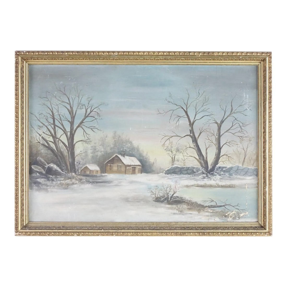 Landscape 19th Century Original Oil Painting on Canvas, Framed (1 of 6)