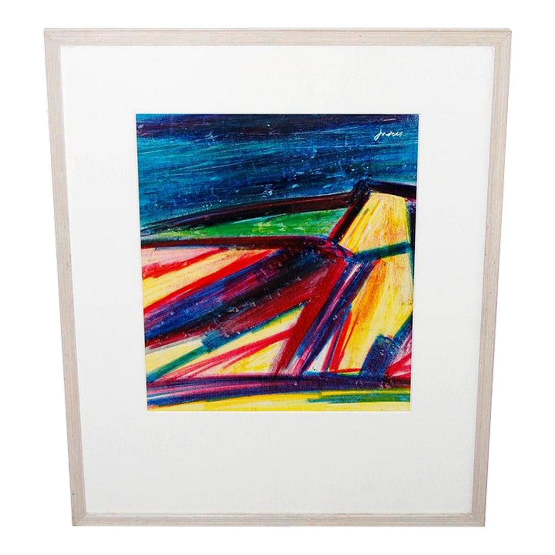 Vintage Original Abstract Pastel Artwork by Swedish Artist Ivan Jordell.: Vintage Original Abstract Pastel Artwork by Swedish Artist Ivan Jordell. Pastel On Paper. New Mat with original frame. Image Size: 10" x 12" Condition: Alterations: Original Condition Unaltered