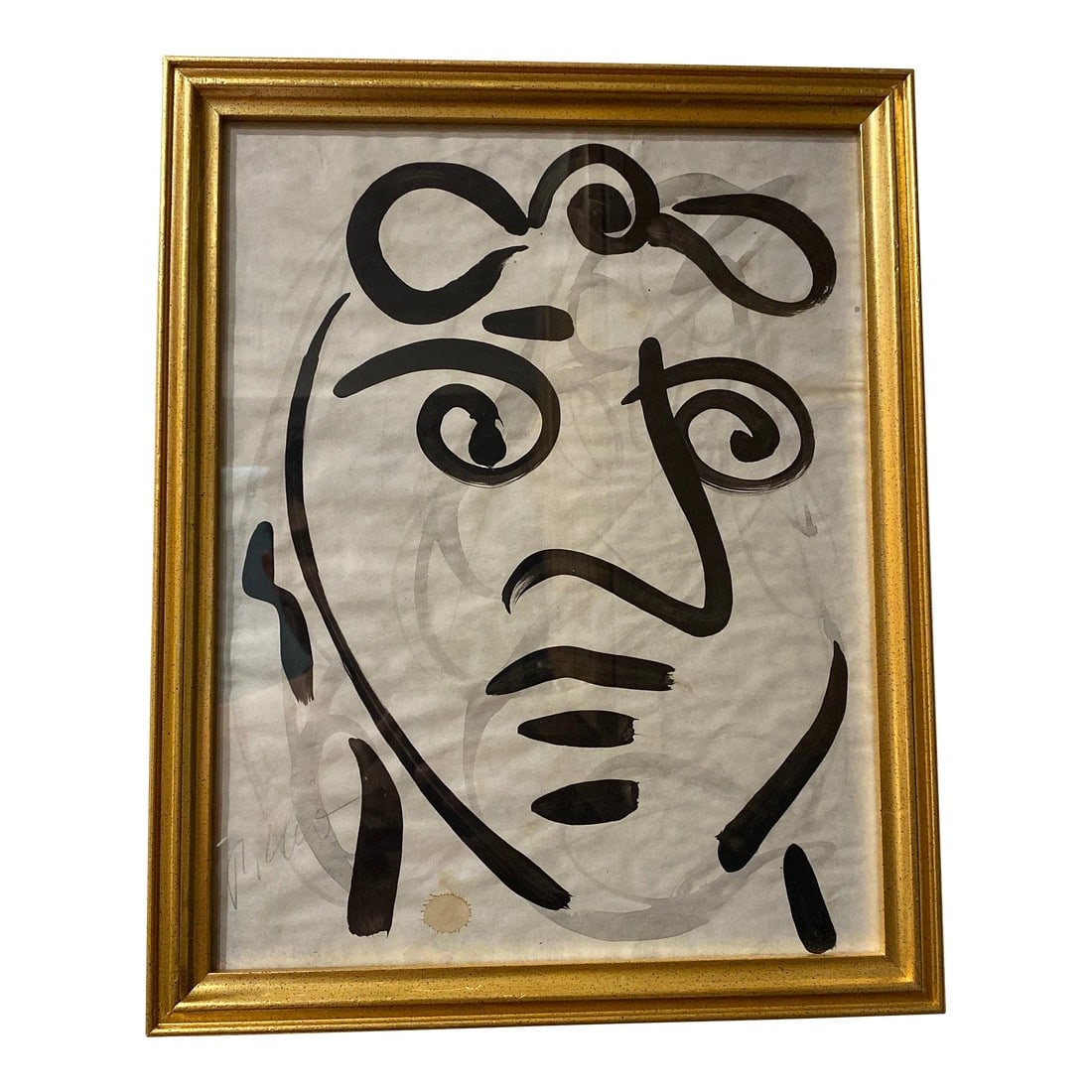 1970s Peter Keil Original Black & White Abstract Portrait Painting, Framed: Fantastic original painting by Listed world renowned artist Peter Robert Keil (born 1942 Germany) Peter has self proclaimed to be the last of the living legend artists working in his career with great
