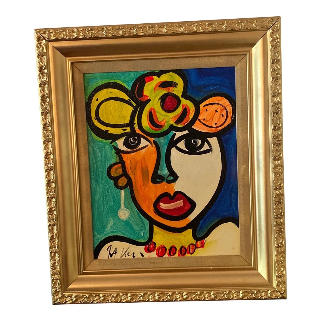 1970s Original Peter Keil Abstract Painting Framed: Peter Keil is a German artist that focuses primarily on abstract expressionism. Keil painted with some of the greats including Pablo Picasso, Joan MirÃ³ and Andy Warhol, to name a few. This 