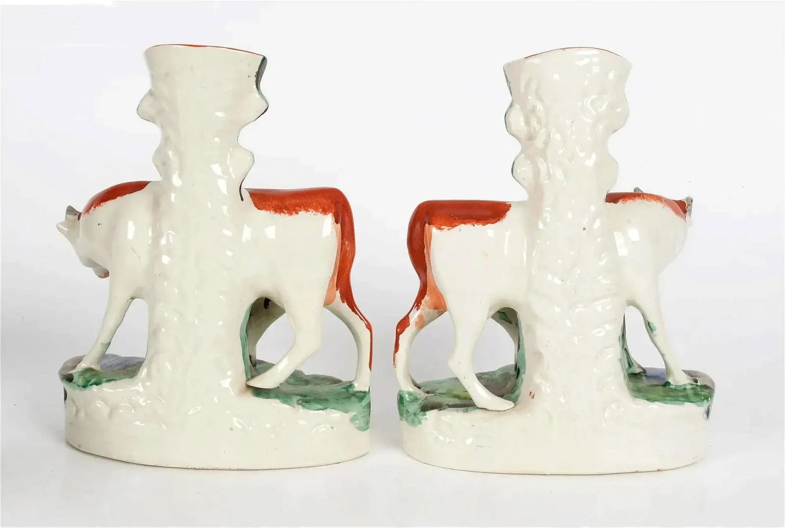 Staffordshire Pottery Cow Figure Spill Vases - 4