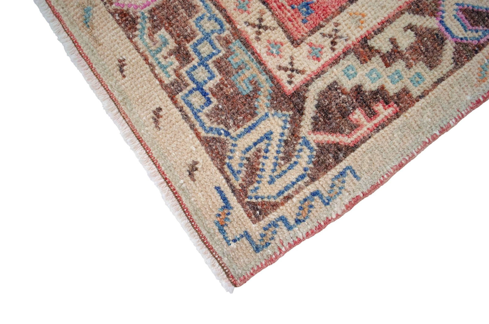 Distressed Low Pile Turkish Rug Hand Knotted Faded Oushak Area Rug - 3"²5"³ × 7"² - 11