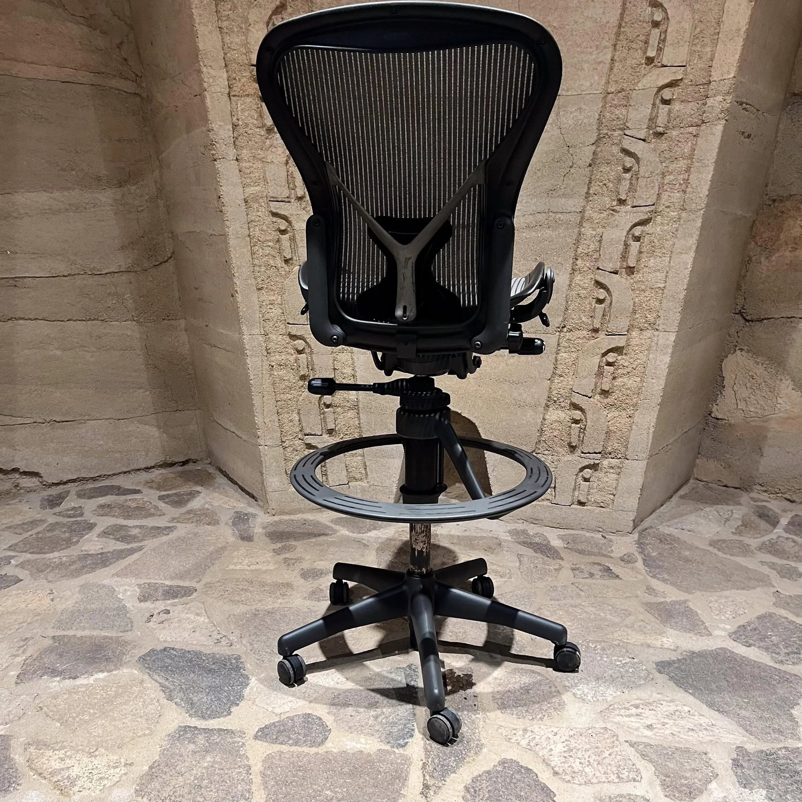 Classic Herman Miller Aeron Mesh Tall Stool Adjustable Office Chair - 2