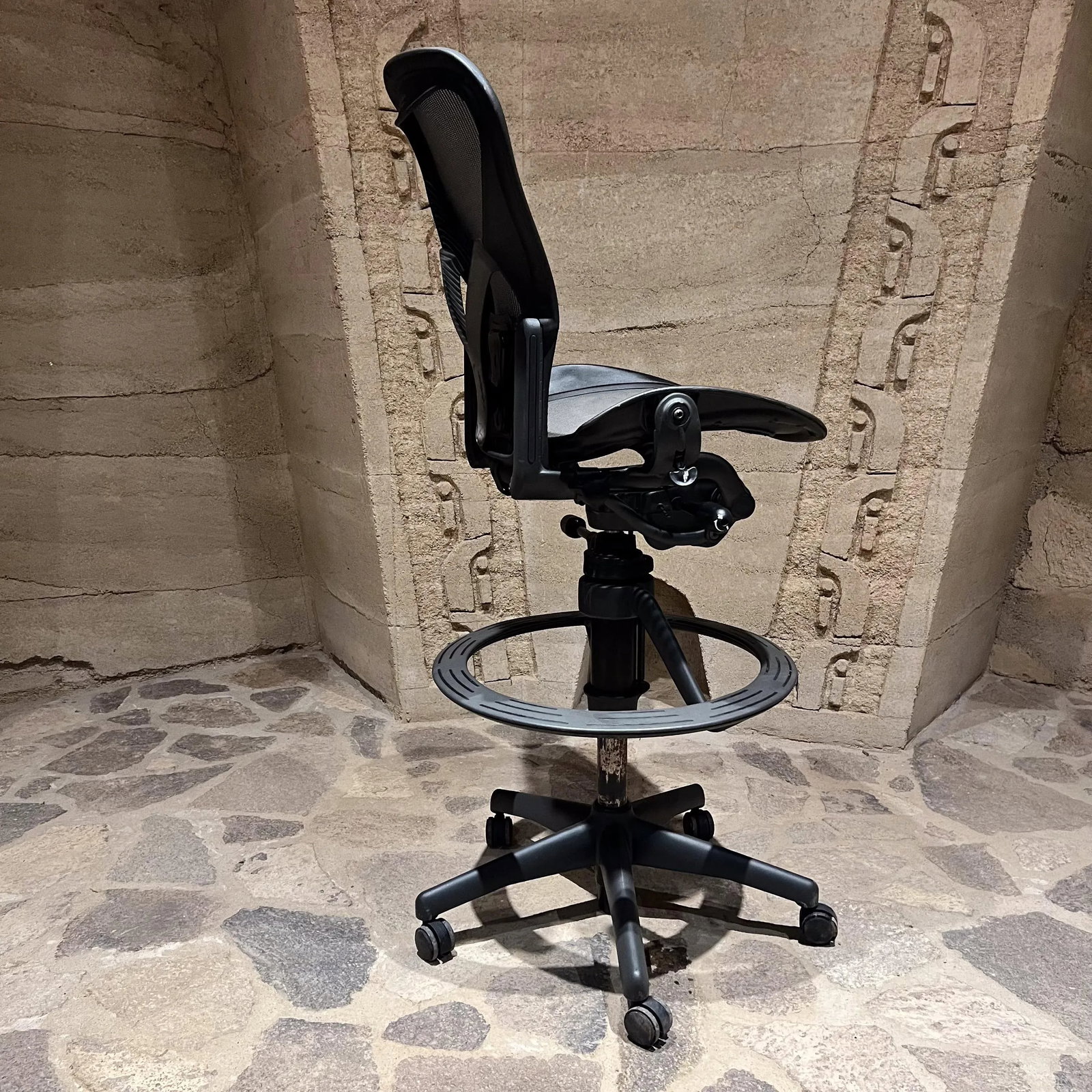 Classic Herman Miller Aeron Mesh Tall Stool Adjustable Office Chair - 3