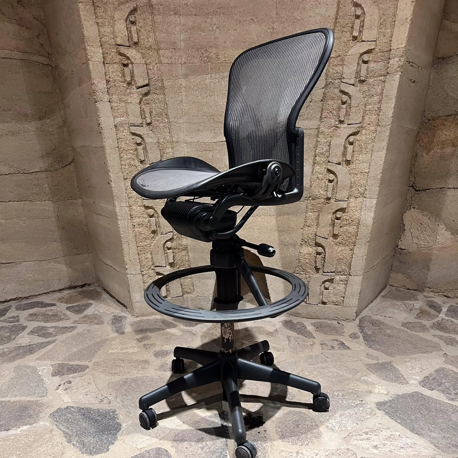 Classic Herman Miller Aeron Mesh Tall Stool Adjustable Office Chair - 7