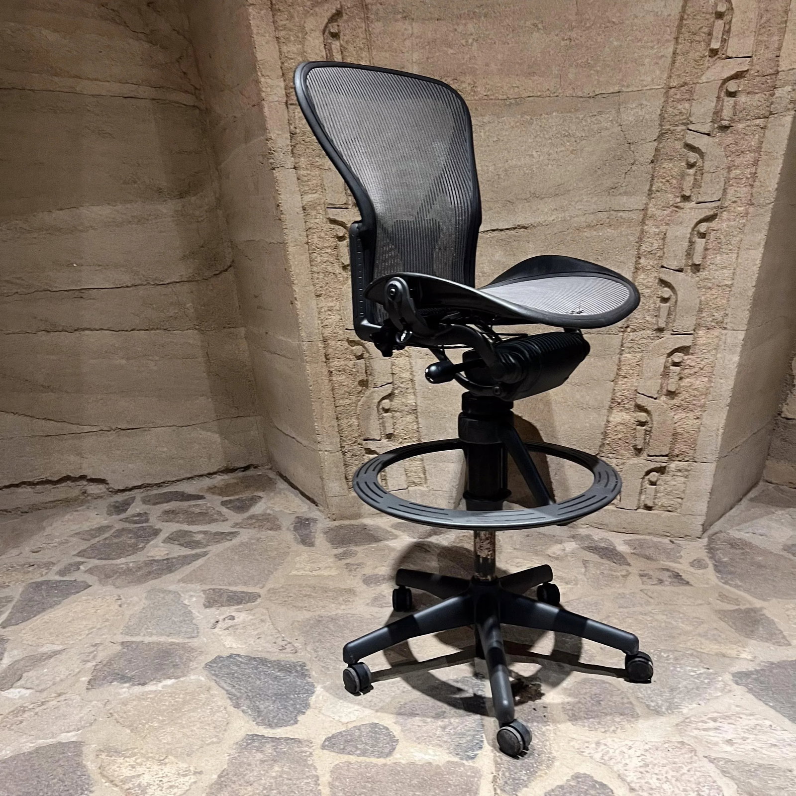 Classic Herman Miller Aeron Mesh Tall Stool Adjustable Office Chair - 9