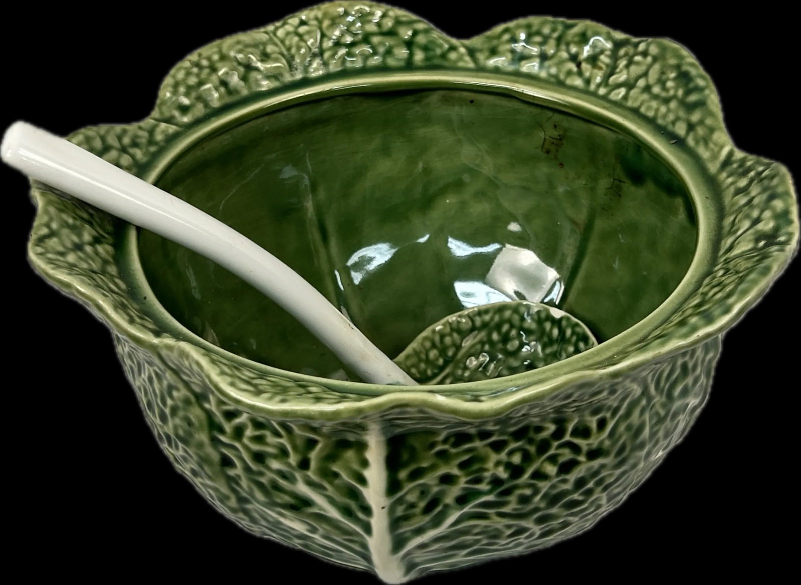 Bordallo Pinheiro Cabbage Leaf Soup Tureen With Lid/Ladle - 3