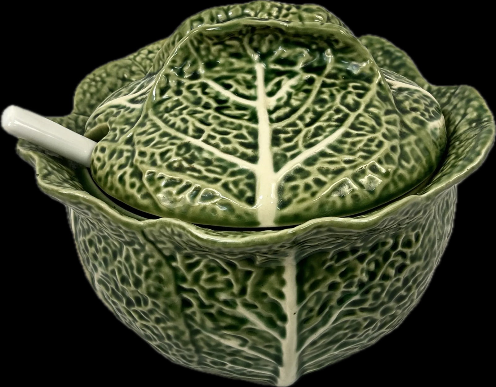 Bordallo Pinheiro Cabbage Leaf Soup Tureen With Lid/Ladle - 9