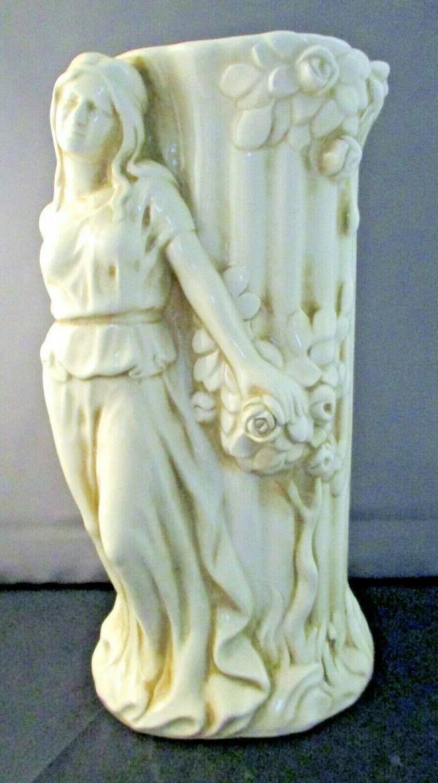 1980s Italian Carrera Porcelain Figural Vase Eve and Apple Tree - 10