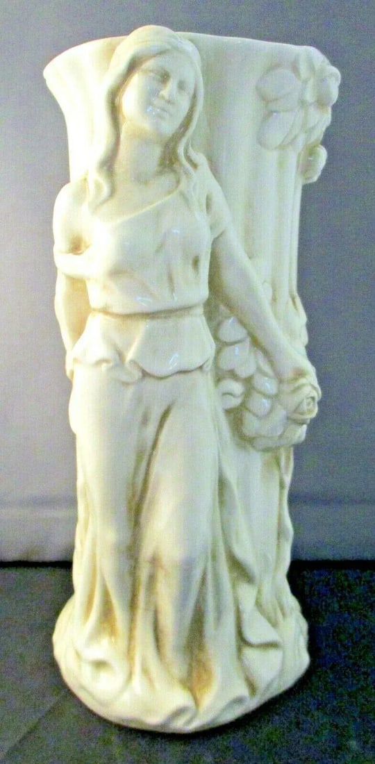 1980s Italian Carrera Porcelain Figural Vase Eve and Apple Tree - 2