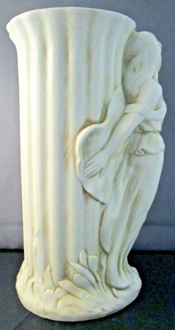 1980s Italian Carrera Porcelain Figural Vase Eve and Apple Tree - 5