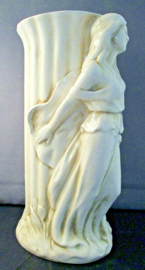 1980s Italian Carrera Porcelain Figural Vase Eve and Apple Tree - 6