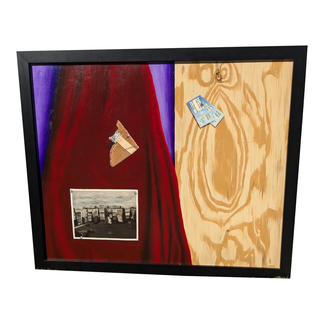 Artist Signed Oil on Board Trompe l'Oeil Painting (1 of 10)