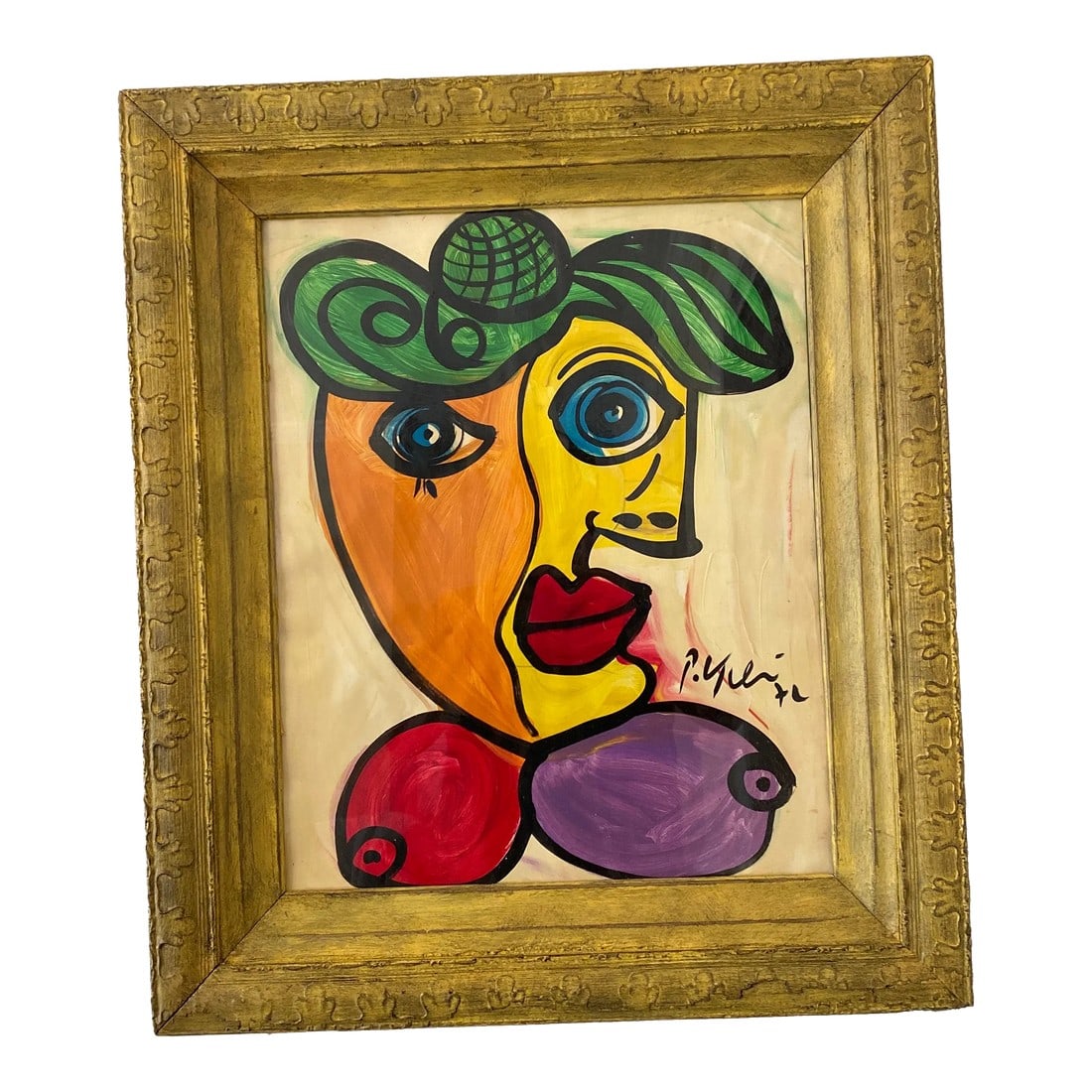 Vintage Cubist Portraiture; Original 1970s Artwork by Peter Robert Keil: Peter Keil is a German artist that focuses primarily on abstract expressionism. Keil painted with some of the greats including Joan MirÃ³, Pablo Picasso and Andy Warhol, to name a few. This 