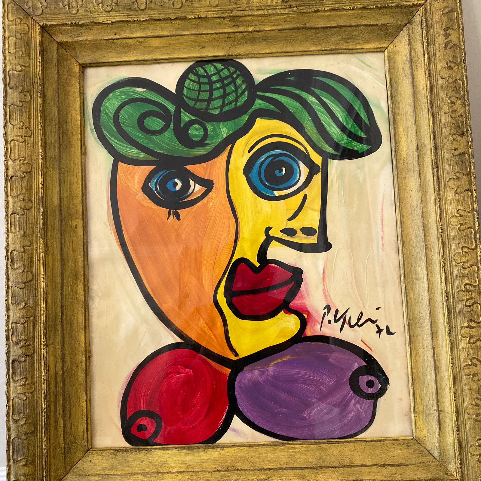 Vintage Cubist Portraiture; Original 1970s Artwork by Peter Robert Keil - 2