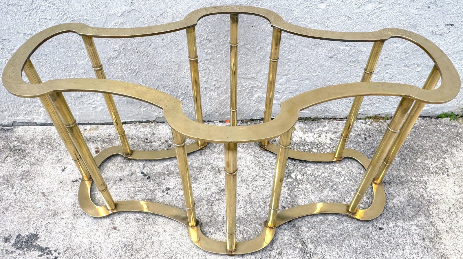 Mastercraft Solid Brass Faux Bamboo Dining Table Base, Made in Italy - 2