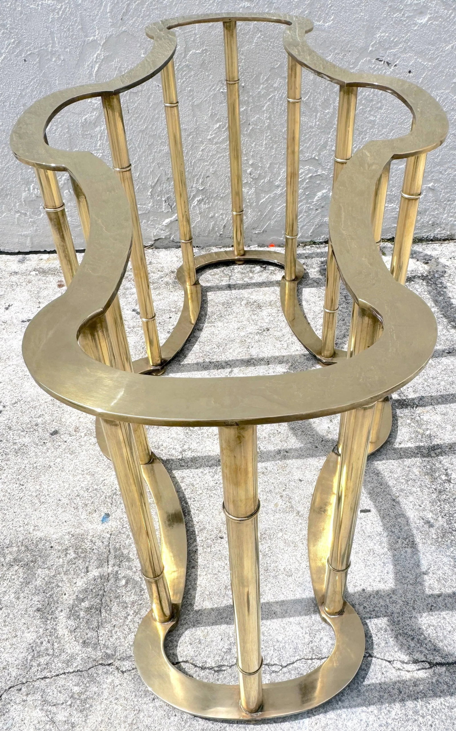 Mastercraft Solid Brass Faux Bamboo Dining Table Base, Made in Italy - 5