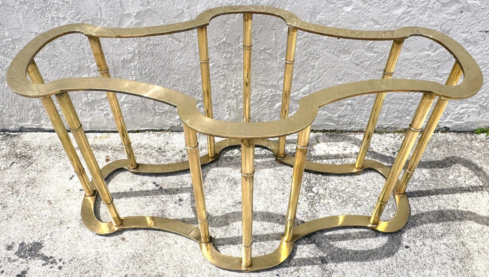 Mastercraft Solid Brass Faux Bamboo Dining Table Base, Made in Italy - 6