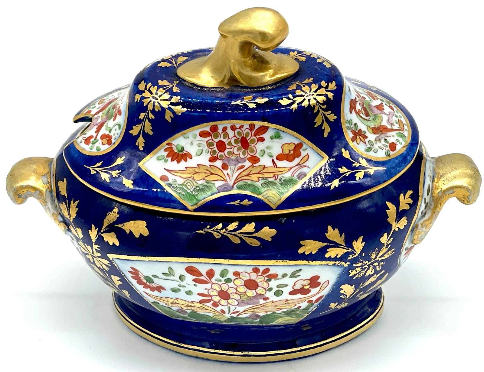 Chamberlains Worcester 'Africa' Pattern Cobalt Diminutive Tureen & Platter - Set of 3 - 3