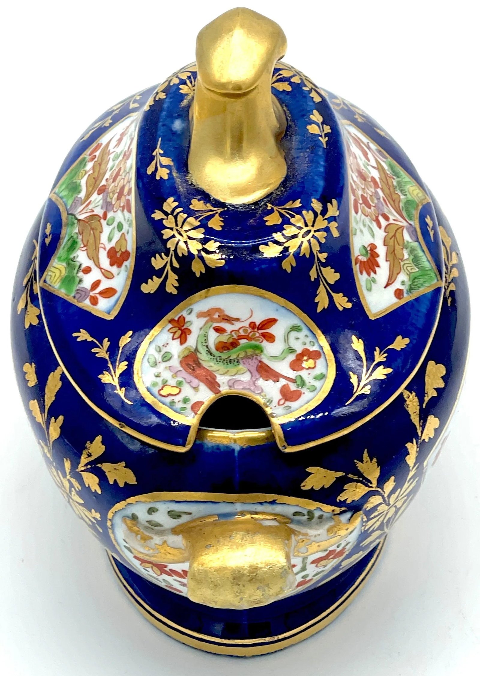 Chamberlains Worcester 'Africa' Pattern Cobalt Diminutive Tureen & Platter - Set of 3 - 4