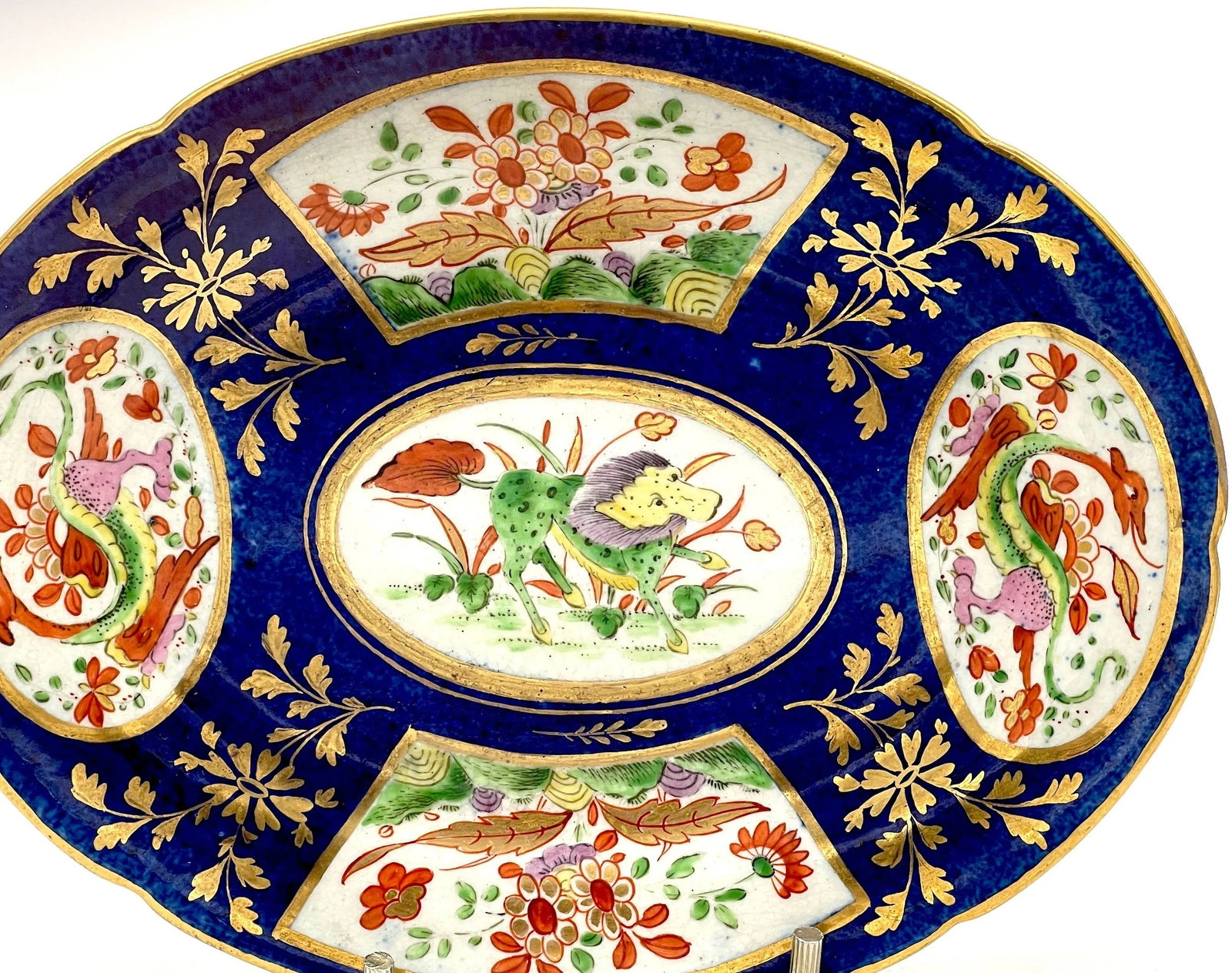 Chamberlains Worcester 'Africa' Pattern Cobalt Diminutive Tureen & Platter - Set of 3 - 8