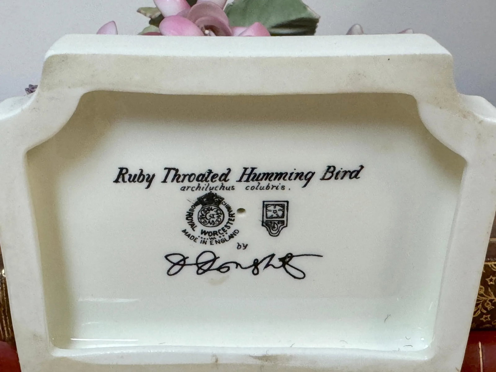 Royal Worcester Ruby Throated Hummingbird by Dorothy Doughty with Custom Crate - 2