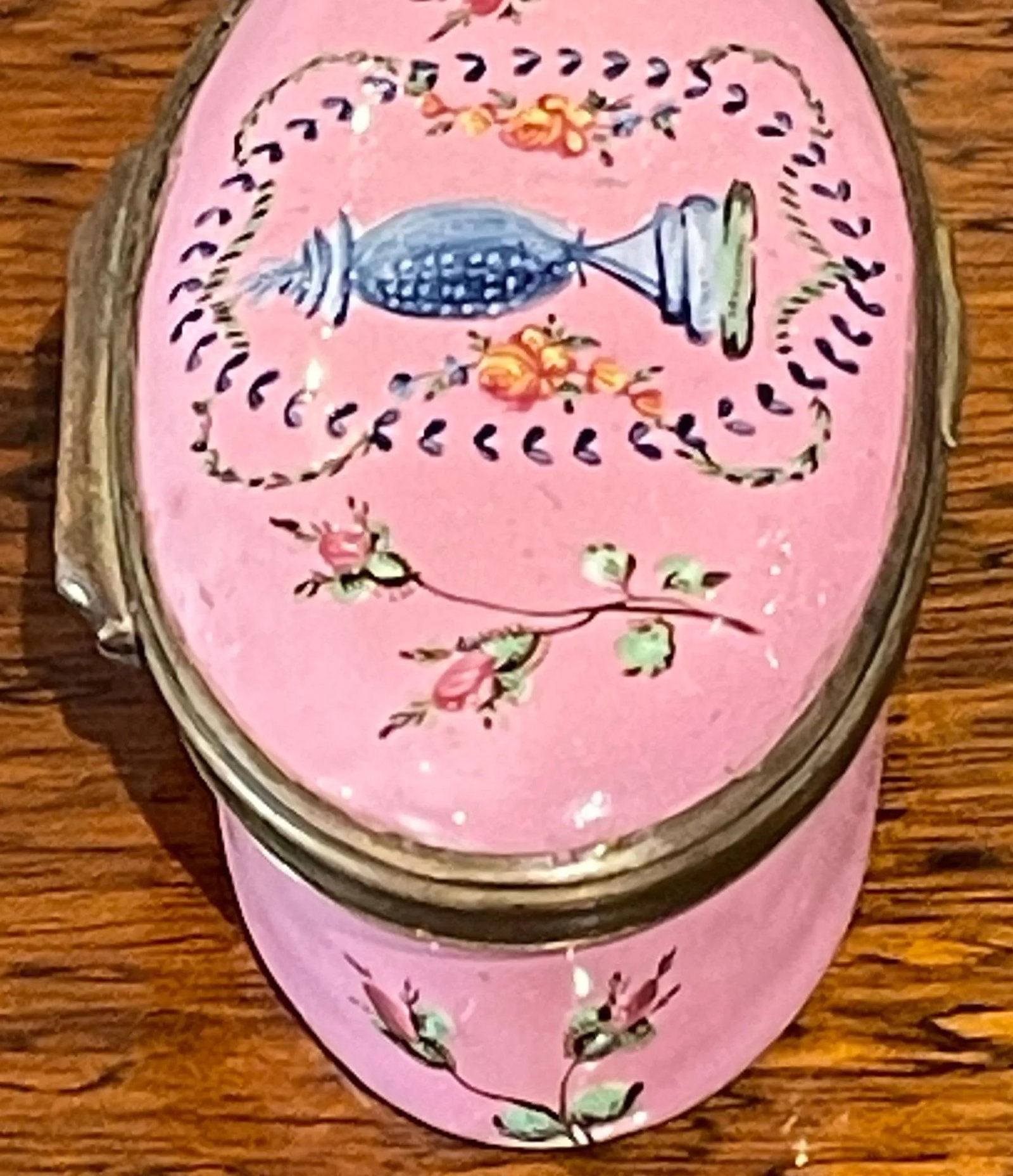 18th C Pink Battersea-Bilston Mourning Box, Ex-Collection of h.r.h Princess Roya - 7