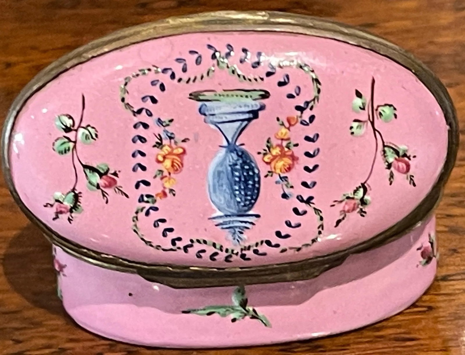 18th C Pink Battersea-Bilston Mourning Box, Ex-Collection of h.r.h Princess Roya - 8