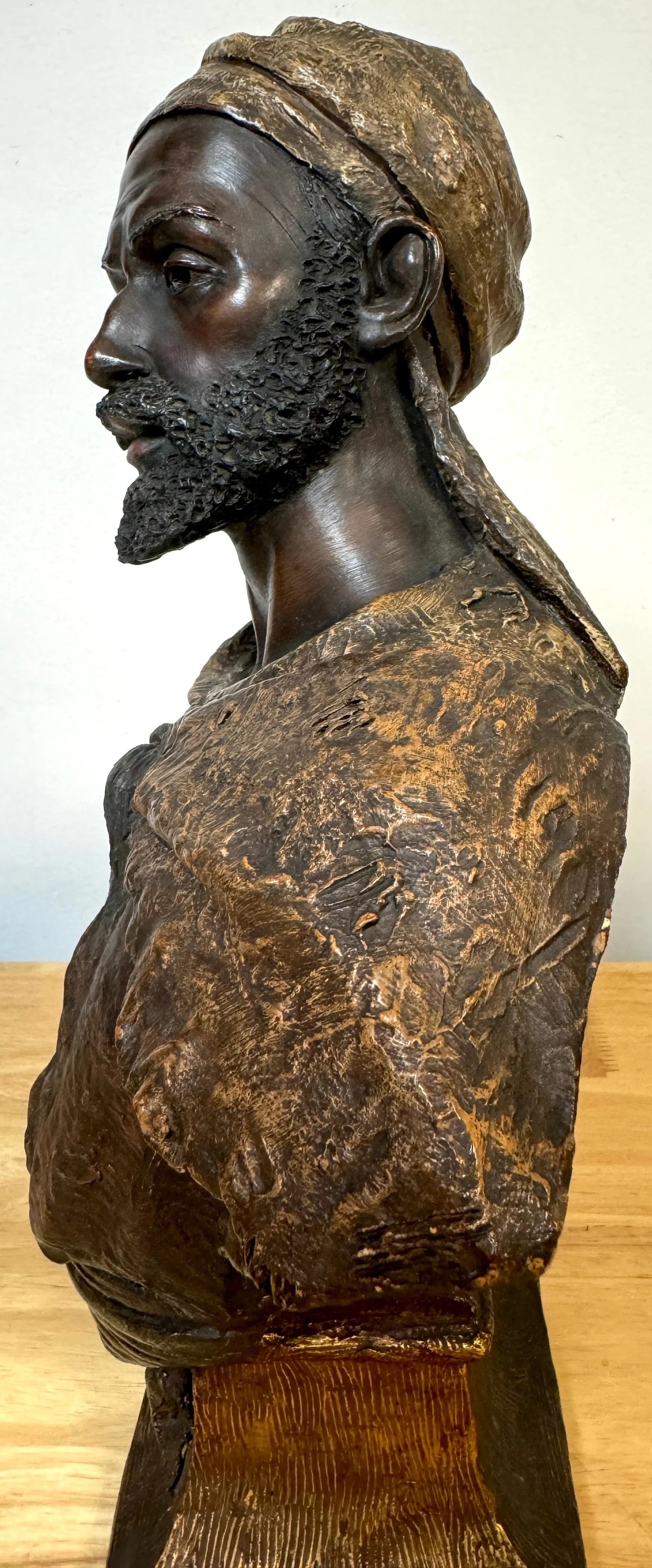 Bust of North African Tribesman, 'DE CAâˆšèD' by Friedrich Siegfried - 2
