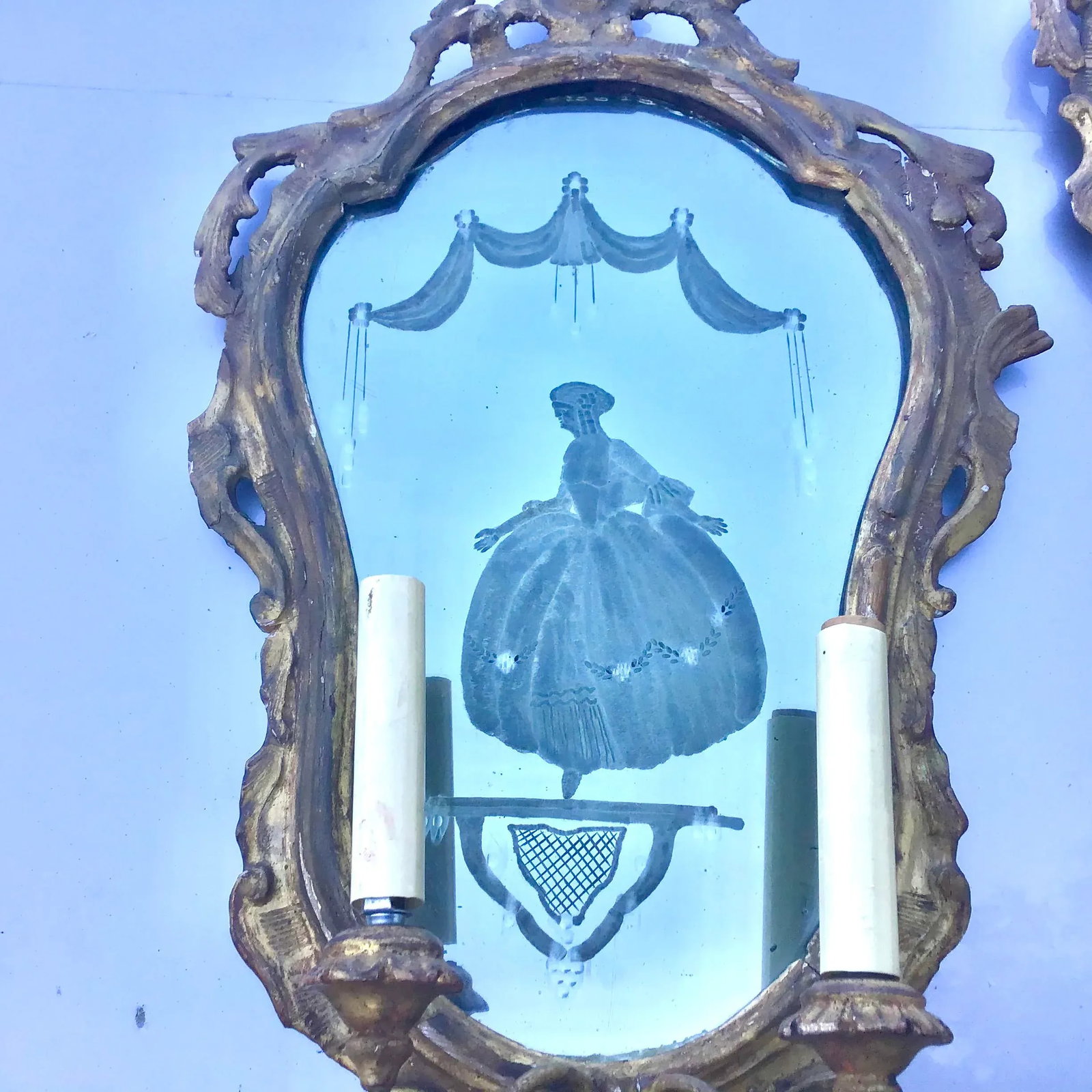 Venetian Gilt Mirrored Sconces or Girondole - a Pair - 11