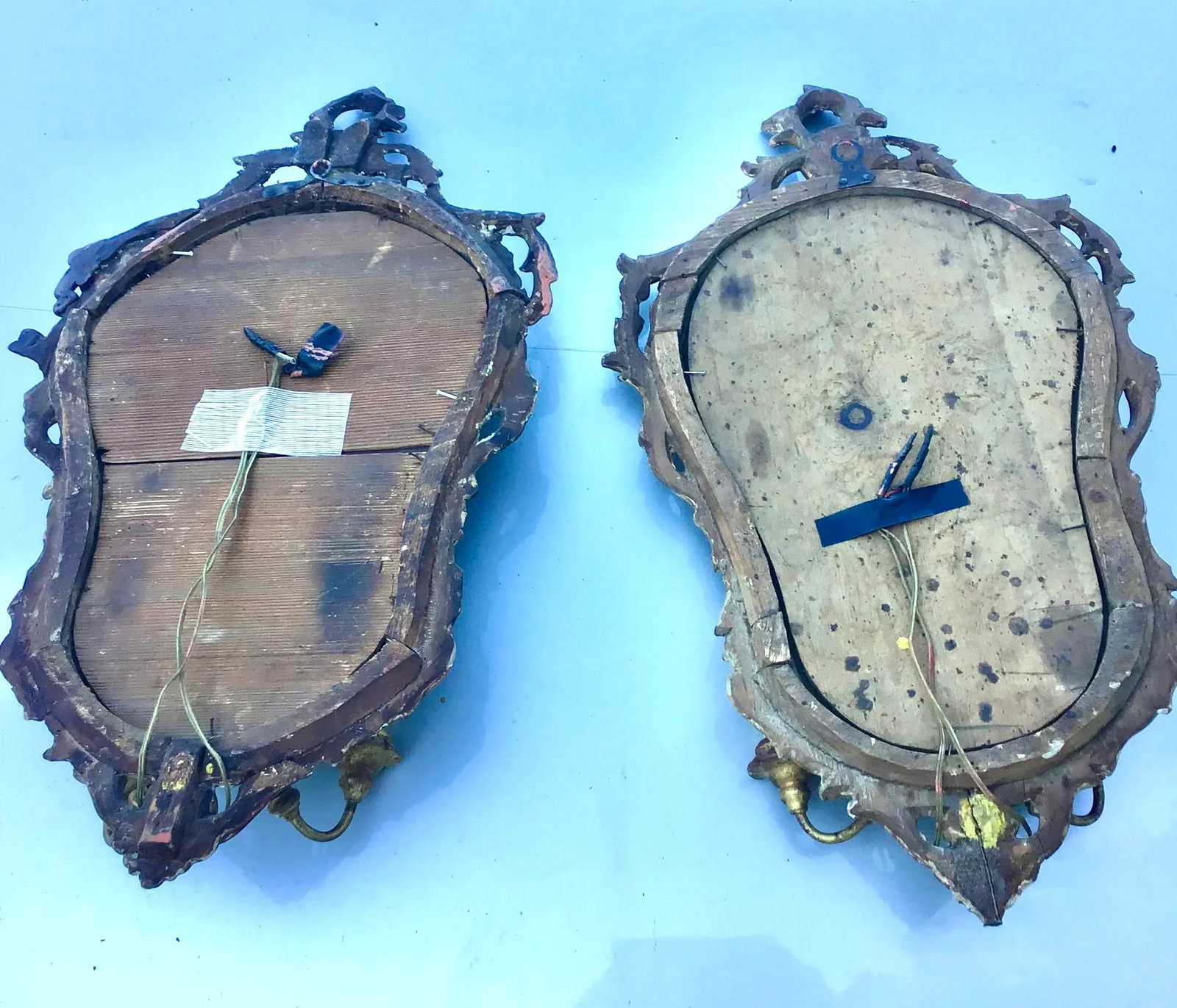 Venetian Gilt Mirrored Sconces or Girondole - a Pair - 8