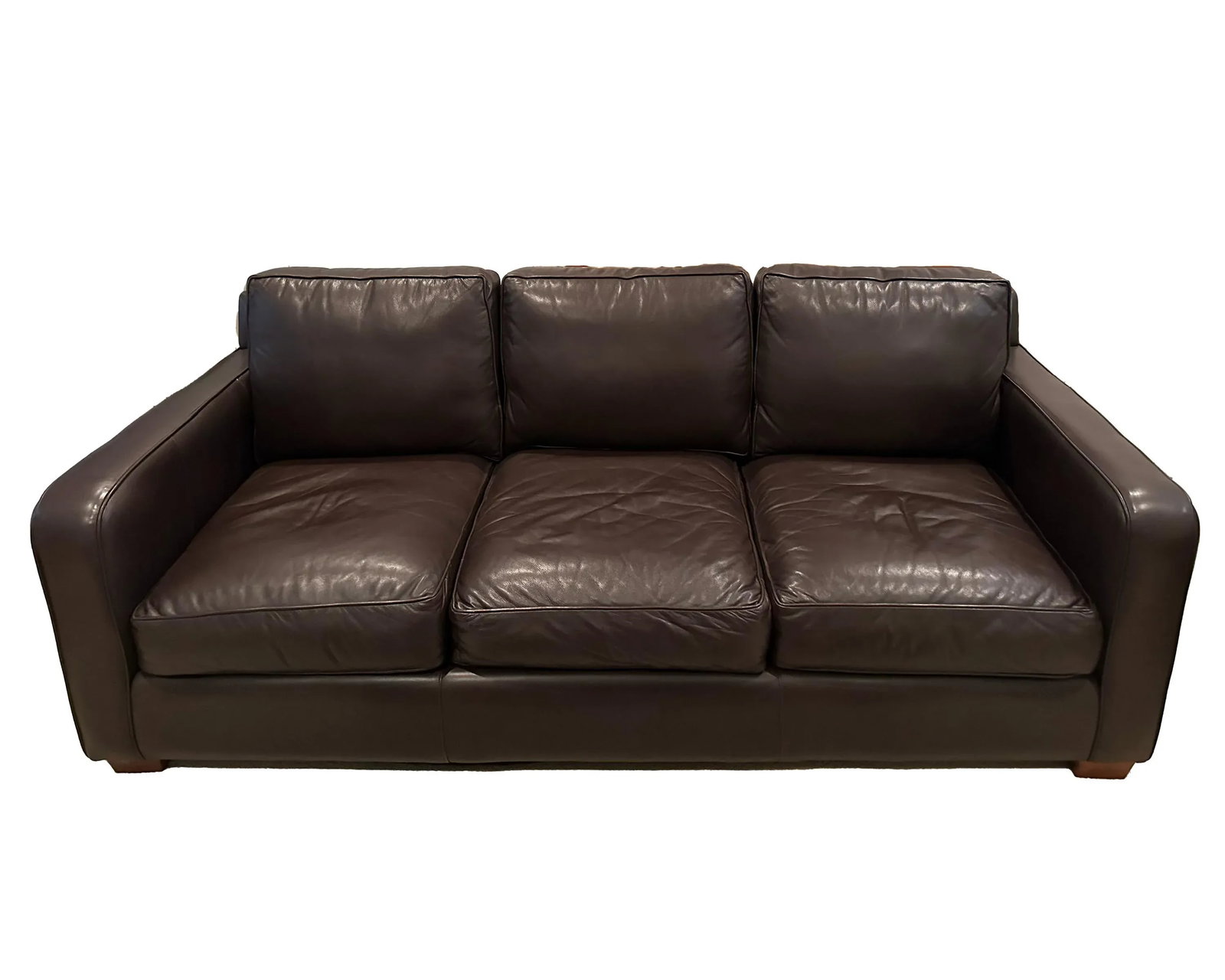 Thomasville Premium Brown Leather Sofa - 2