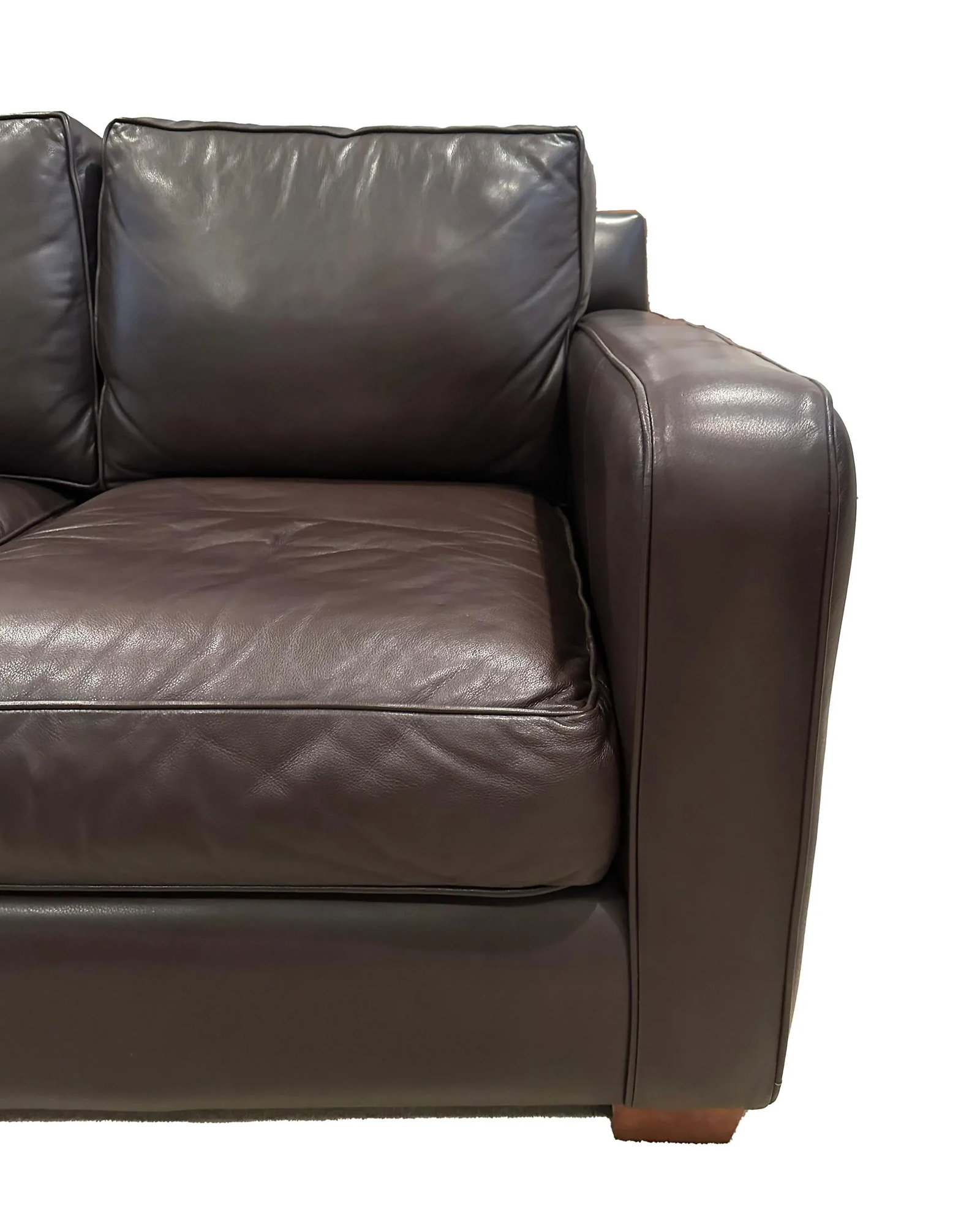 Thomasville Premium Brown Leather Sofa - 3