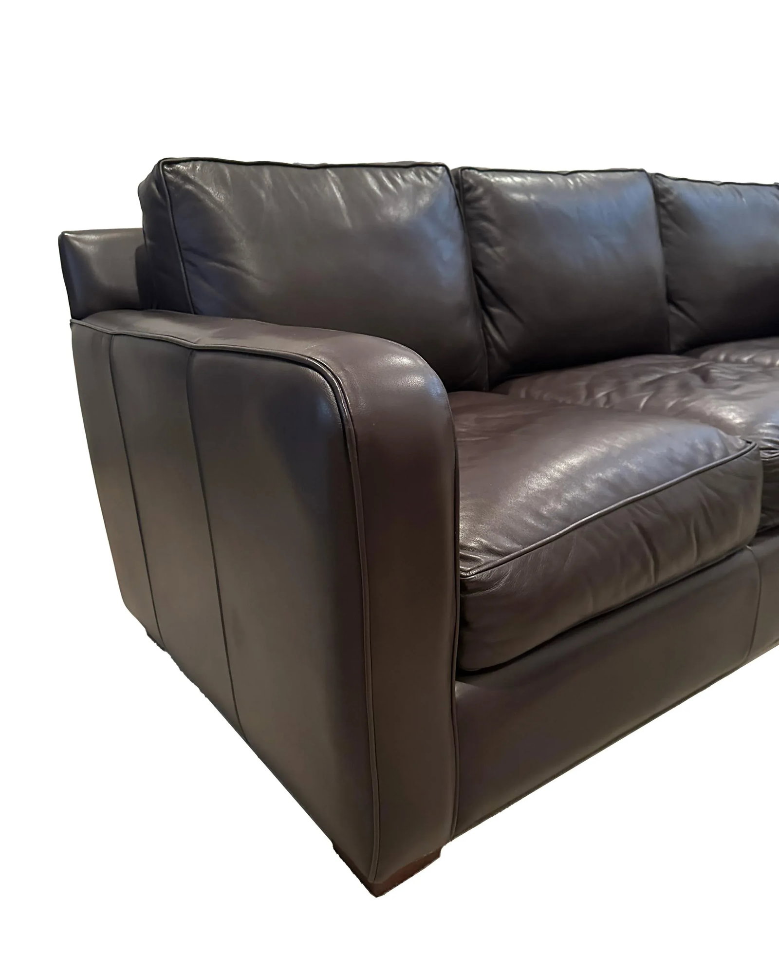 Thomasville Premium Brown Leather Sofa - 8