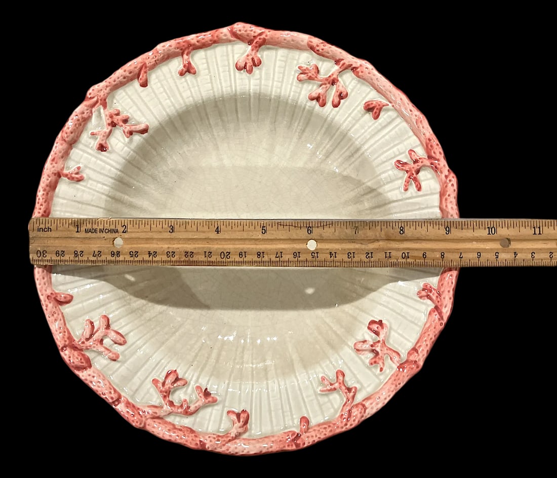 1970s Fitz & Floyd Oceana Nautilus Dinner Plates and Soup Salad Bowls - Set of 4 - 10
