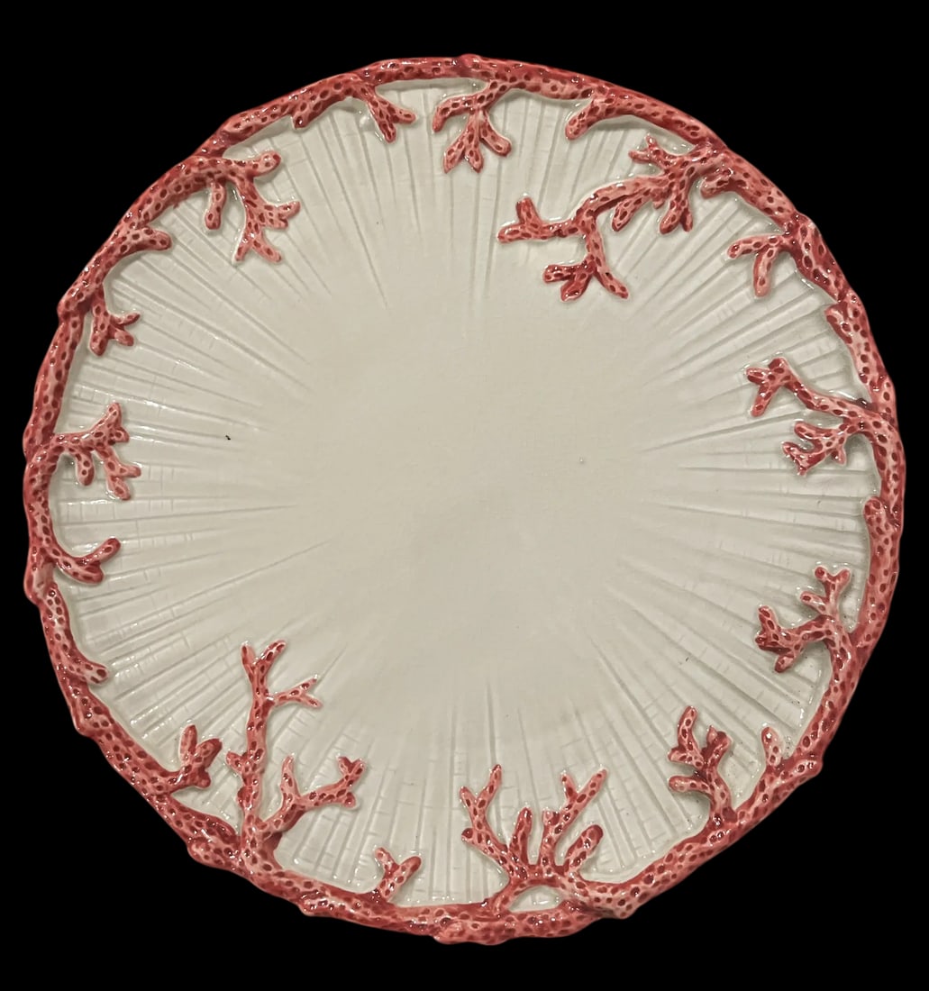 1970s Fitz & Floyd Oceana Nautilus Dinner Plates and Soup Salad Bowls - Set of 4 - 4