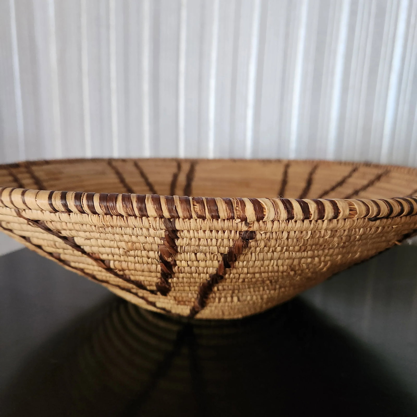 1960s Style Native American Handwoven Basket - 9