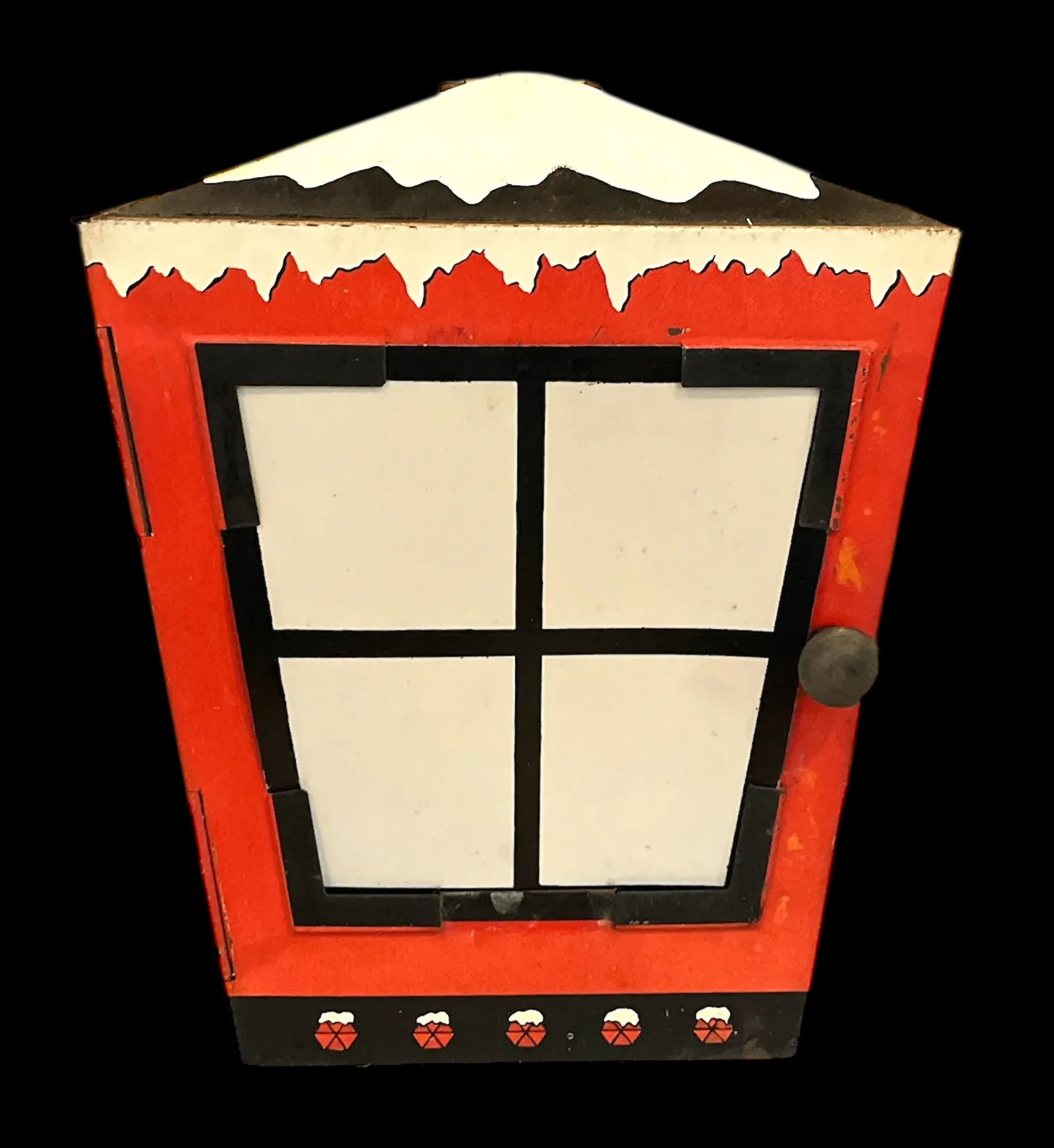 Vintage 1950s Christmas Lanterns With Four Designs, Santa Claus, Christmas Tree and Wreath Lamp - a - 4