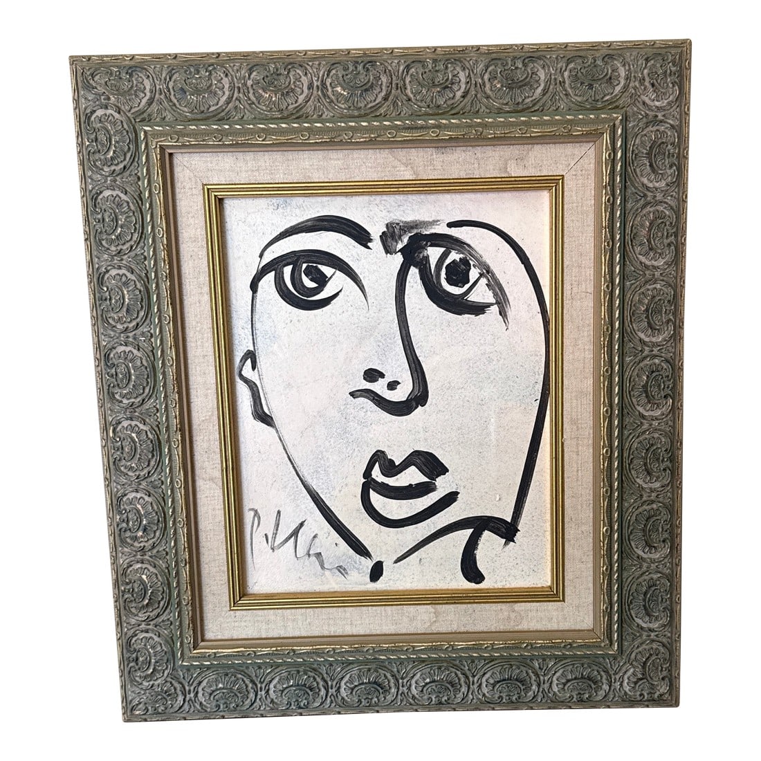 Peter Keil Original Black & White Abstract Portrait Painting (1 of 7)