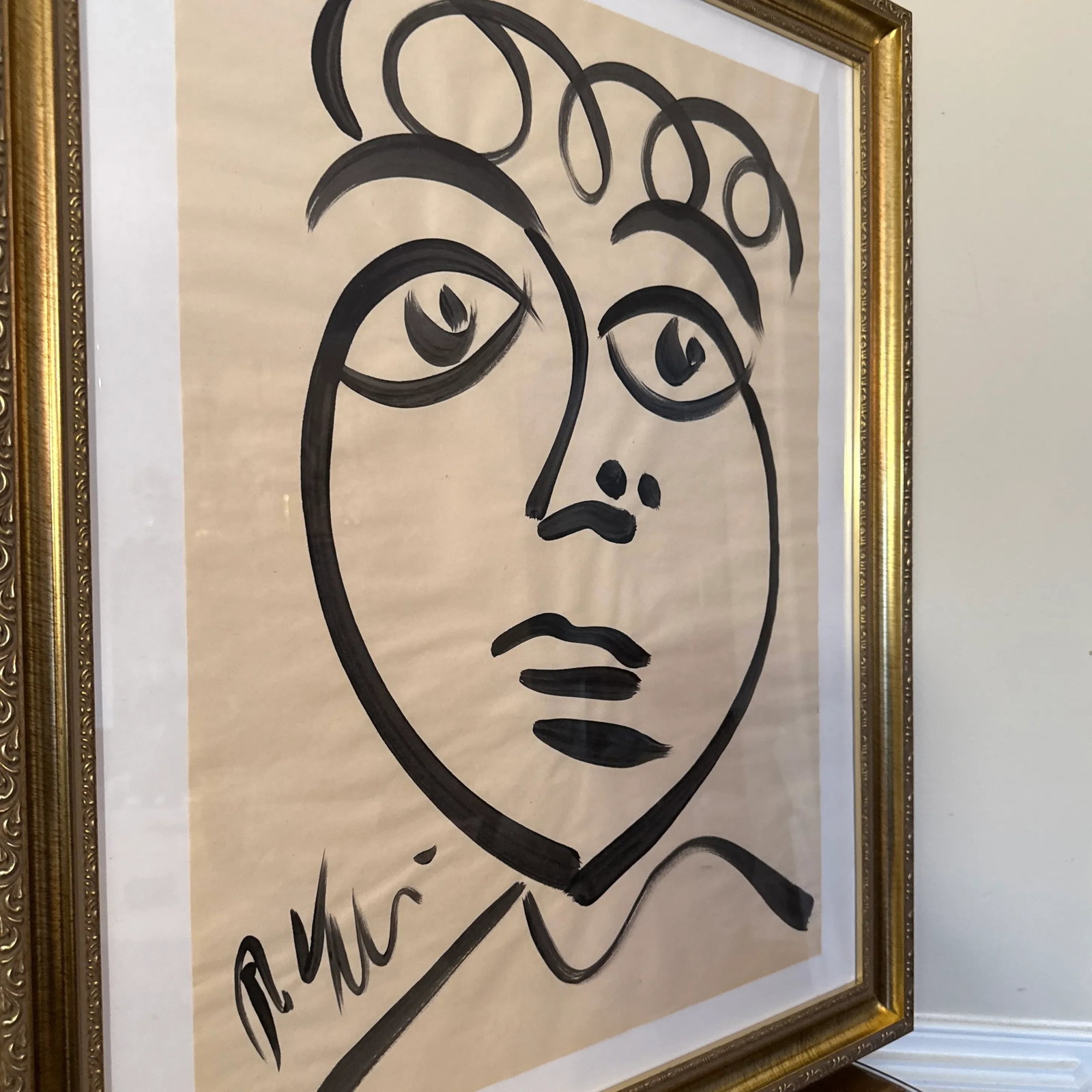 Peter Keil Original Black & White Abstract Portrait Painting ~ Framed - 5
