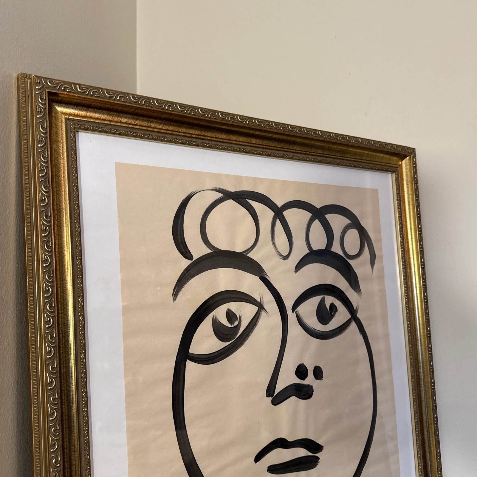 Peter Keil Original Black & White Abstract Portrait Painting ~ Framed - 6