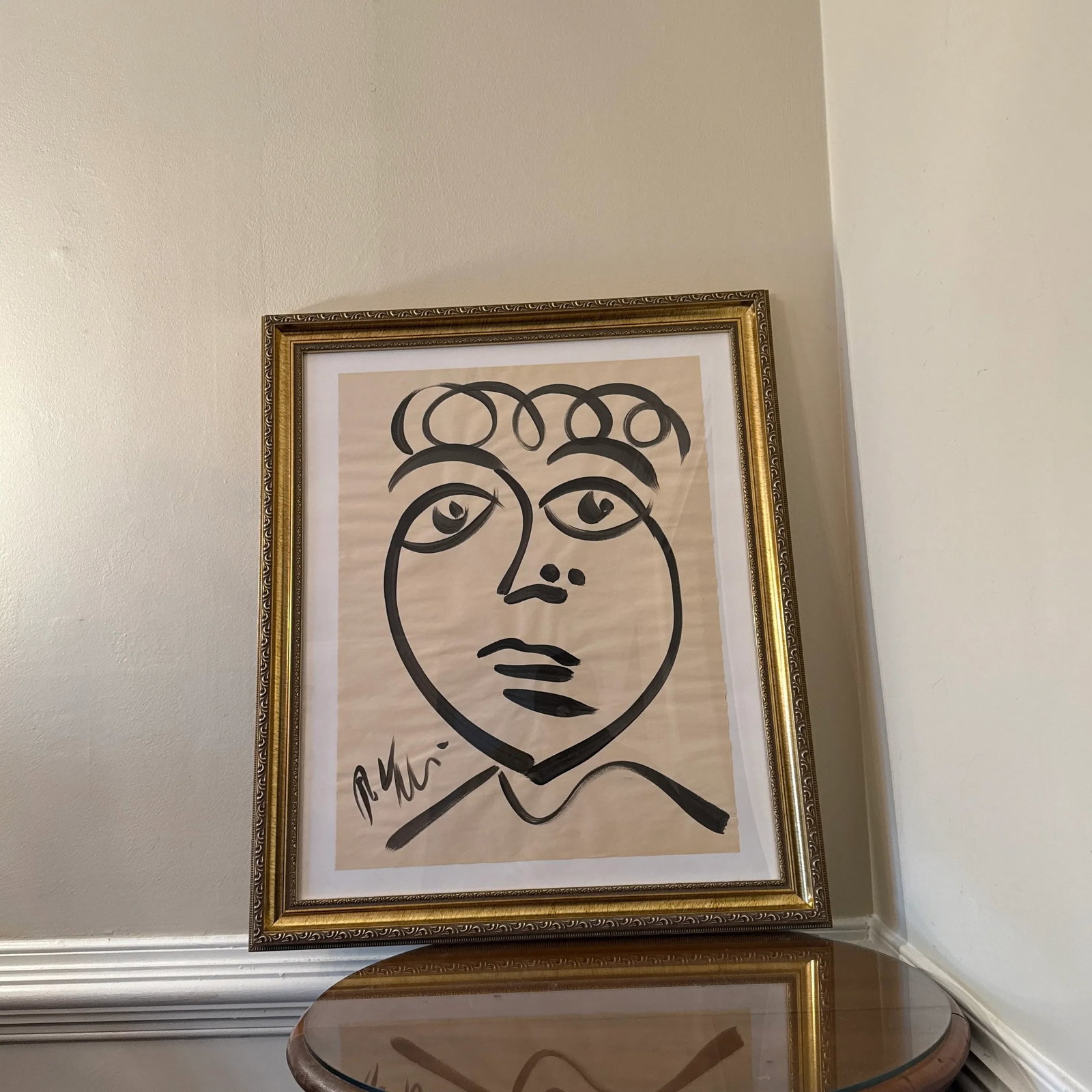 Peter Keil Original Black & White Abstract Portrait Painting ~ Framed - 7