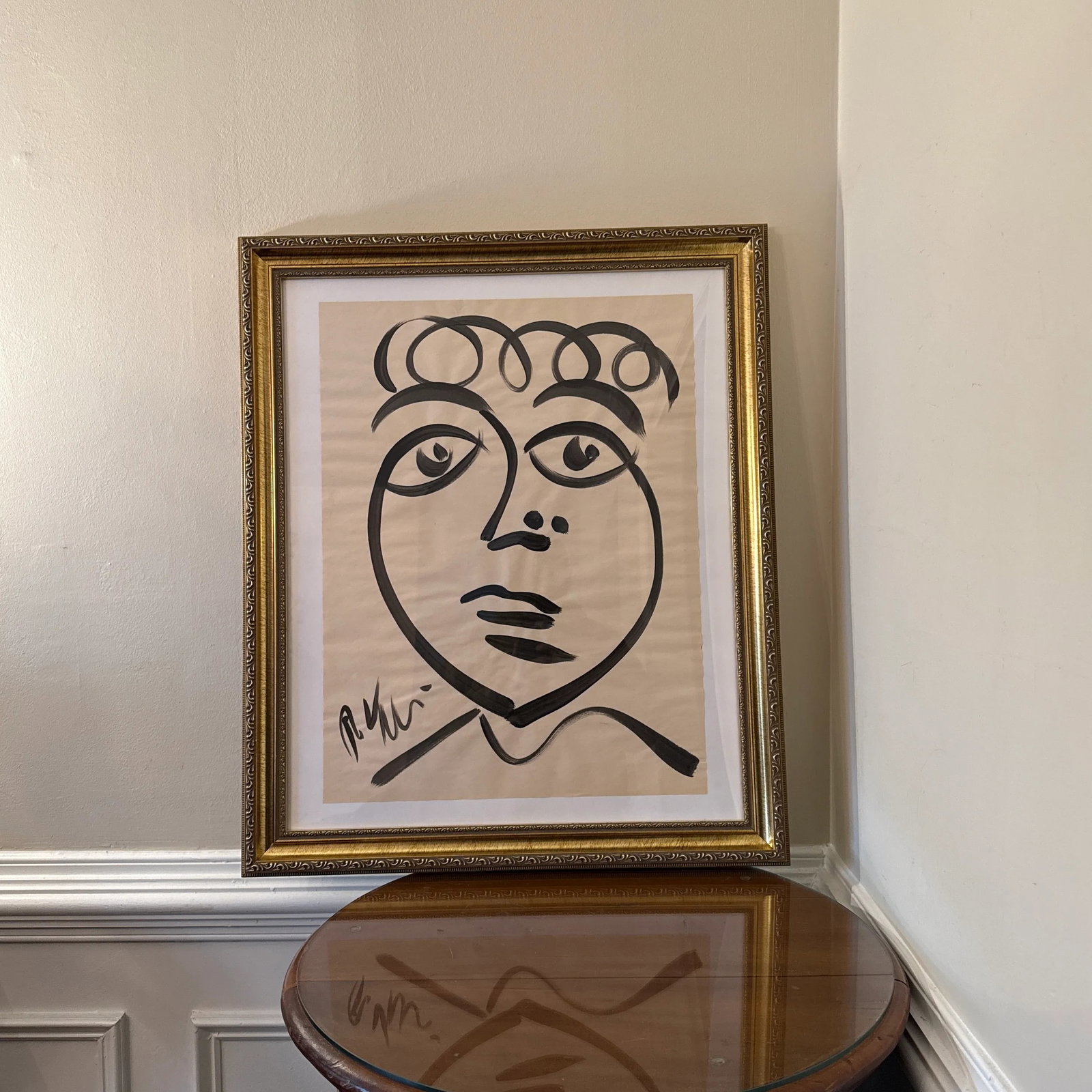 Peter Keil Original Black & White Abstract Portrait Painting ~ Framed - 8